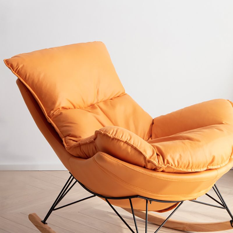 Rocking Chair Fabric Houndstooth Scratch Resistant Rocking Chair with Ottoman