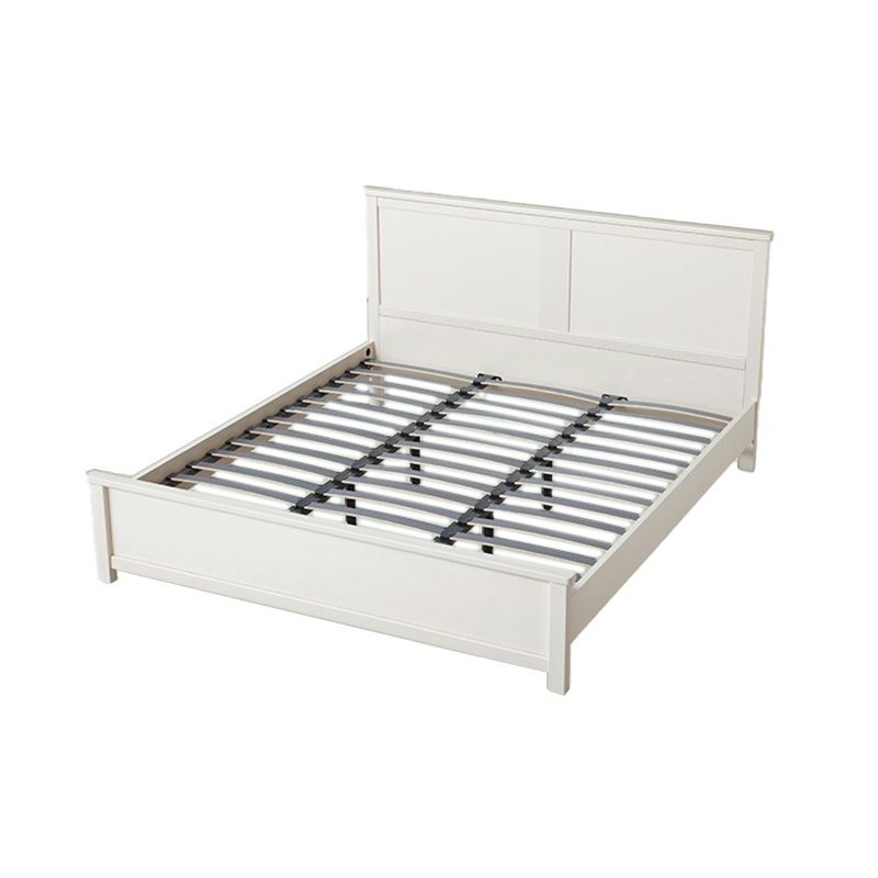 Rectangular Solid Color Panel Bed Scandinavian Standard Bed with Headboard