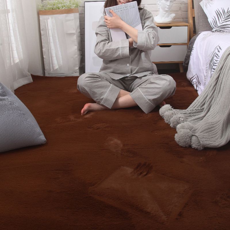 Multi-Color Solid Color Rug Cotton Blend Simple Area Rug Anti-Slip Backing Pet Friendly Easy Care Area Carpet for Home