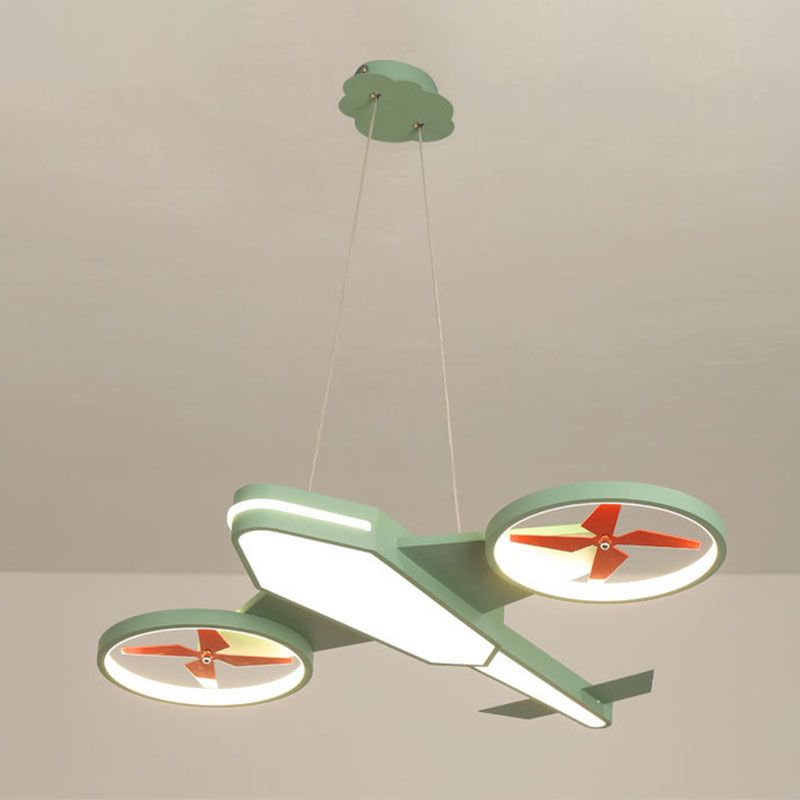 Kids Style Airplane Chandelier Lighting Acrylic Nursery LED Pendant Light Fixture