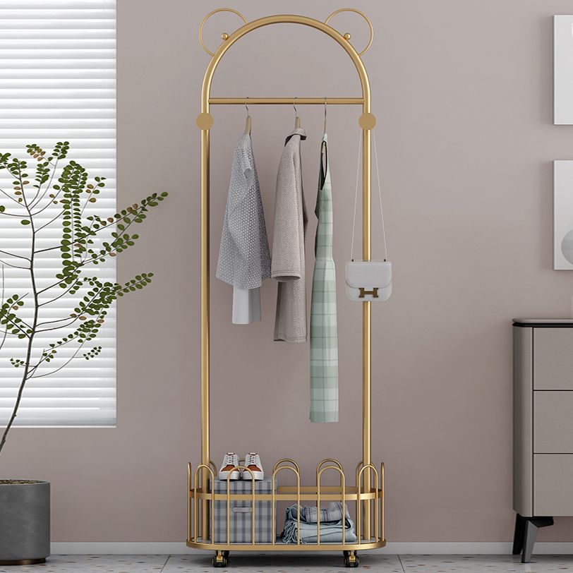 Contemporary Plain Coat Rack Coat Hooks Metal Coat Rack with Storage