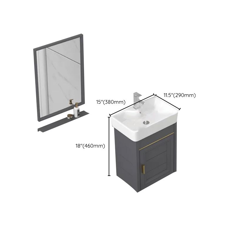 Modern Single Bath Vanity Wall Mount Ceramic Top Bathroom Vanity