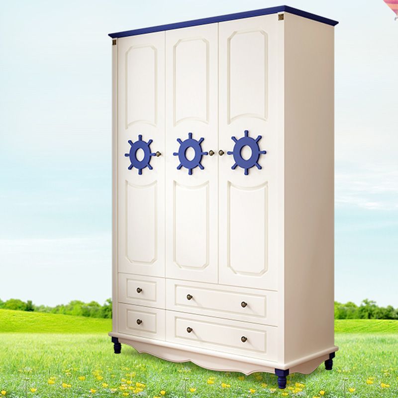 Rectangular Wardrobe Cabinet Nautical Style Home Wooden Wardrobe Closet