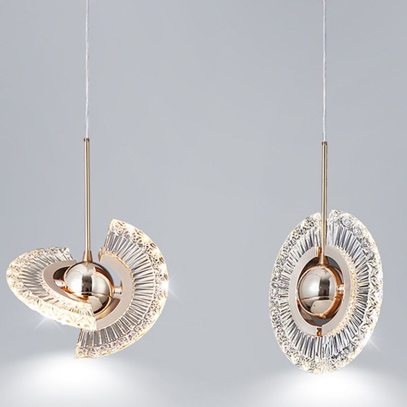 1-Light Acrylic Suspended Lighting Fixture Modern Pendant Light Kit for Dining Room