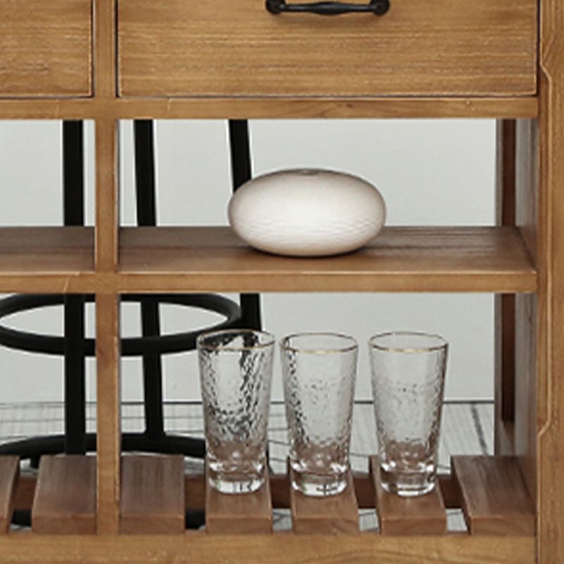 Farmhouse Pine Kitchen Island Removable Kitchen Cart with Drawer and Shelves