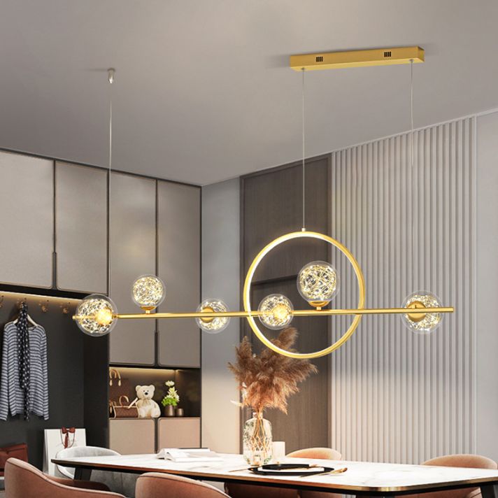 7 îlot de cuisine légère pendentif lustre linéaire Éclairage de l'île contemporaine