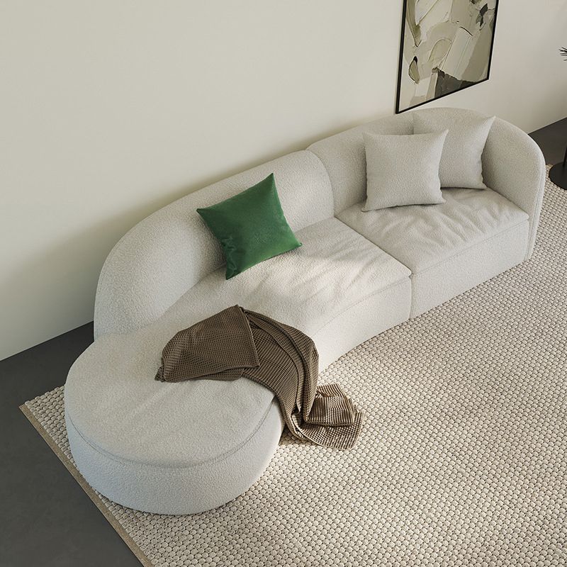 Modern Style Sofa Wind Even Back Armrest Curved Backrest Sponge Cushion Filling Sofa Bed