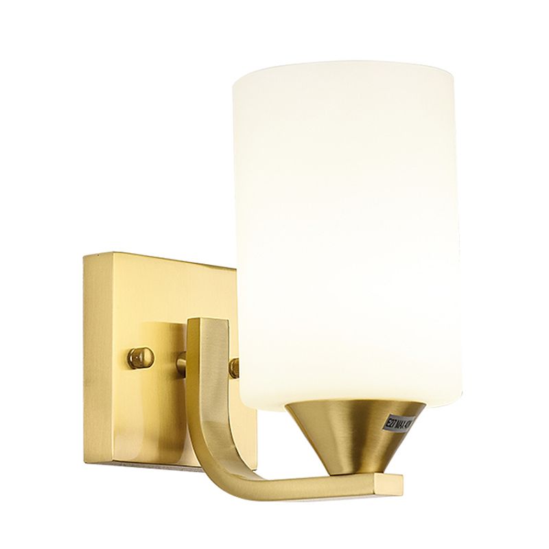 Modern Minimalist Wall Mounted Lamp Glass Wall Lamp in Brass for Living Room