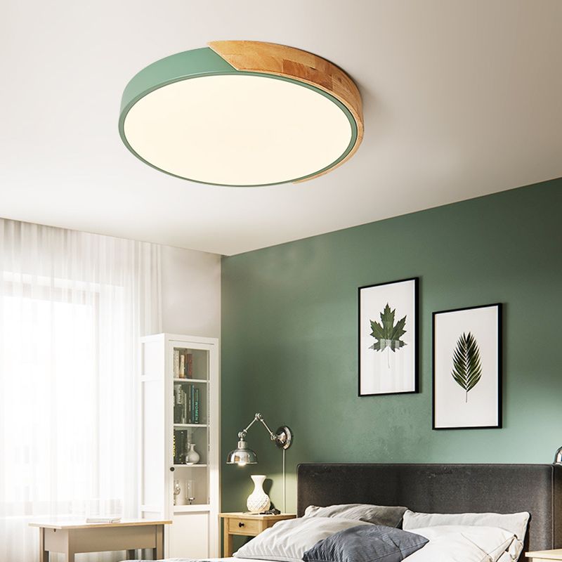 Round Shade 1-Light Flush Mount Moderne Einfache Art Flush Mount Deckenleuchten