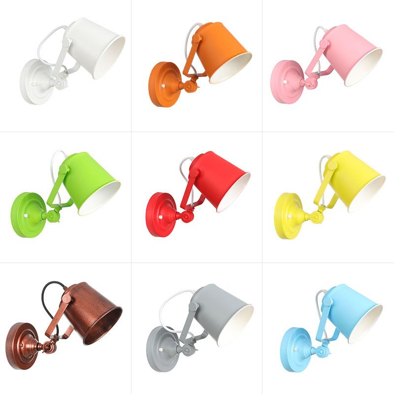 Simplicidad moderna Estilo de la lámpara de pared de macarrones Mango Diseño ajustable Ajuste de metal Luz de metal para dormitorio