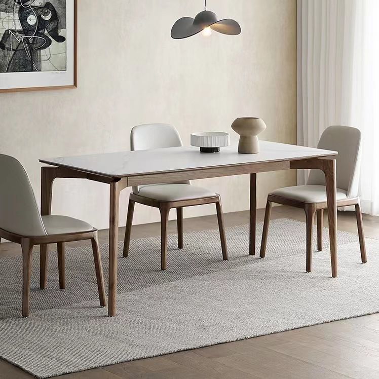 Modern Sintered Stone Top Dining Set Rectangle 1/2/4/5 Pieces Dining Room Table Set