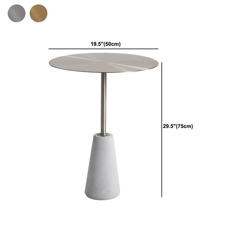 Round Stainless Steel Coffee Table Pedestal 1 Single Cocktail Table