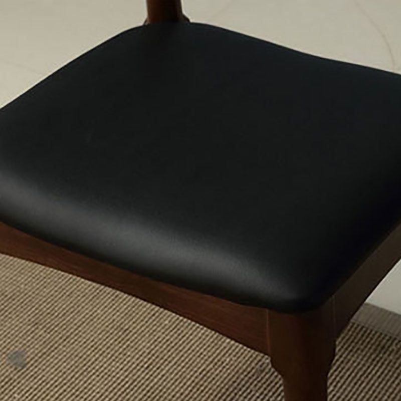 PU Leather Dining Chairs Industrial Design Open Back Dining Side Chair