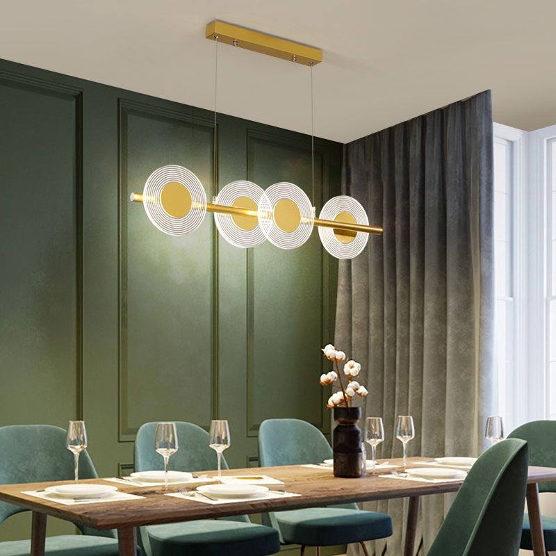 Postmodern Circles LED Island Light Acrylic Dining Room Pendant Light Fixture