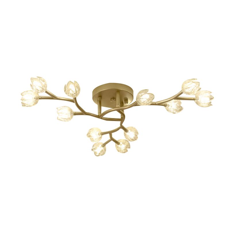 Modern Style Flower Shape Flush Mount Metal Ceiling Light for Living Room