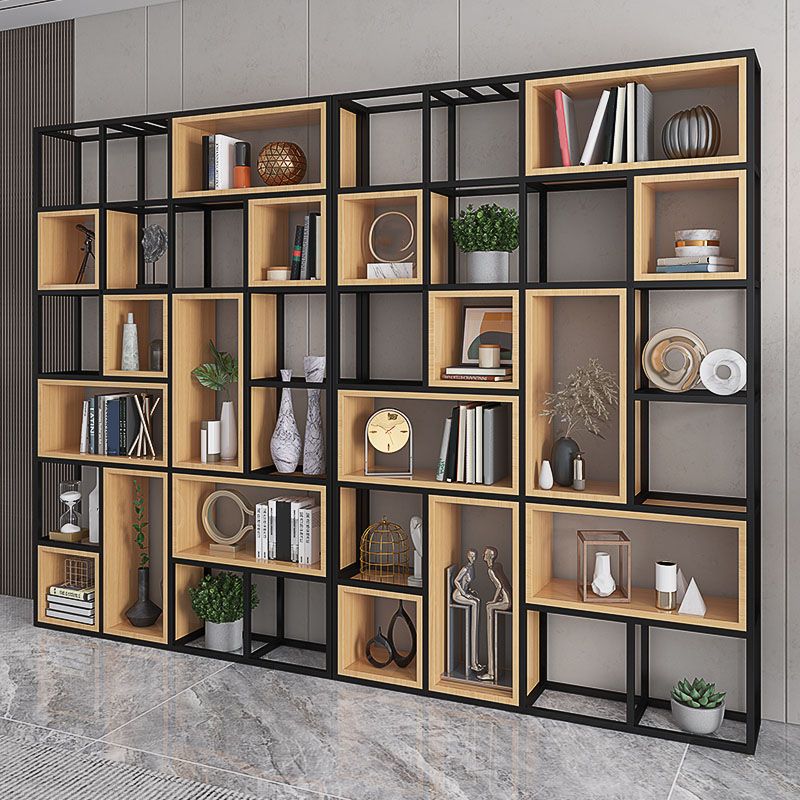 Geometric Shelf Bookcase Contemporary Metal Bookcase for Office