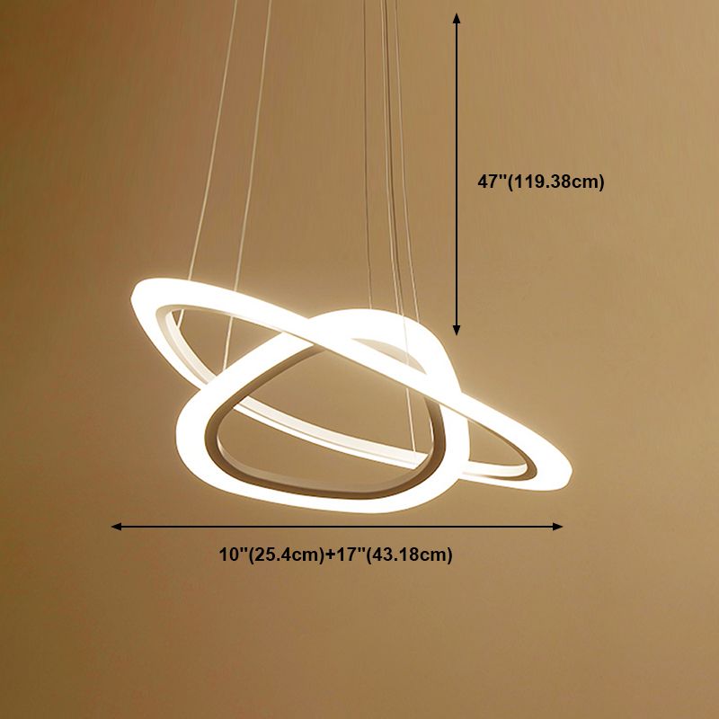 Luces de lámpara multicapa contemporánea Luz de araña de metal Luz en blanco
