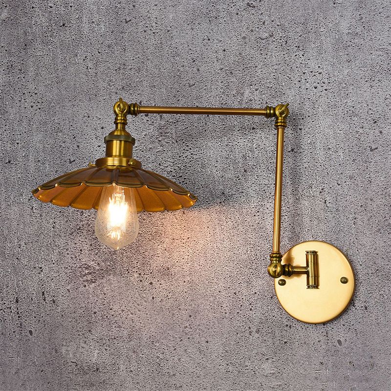 Modern Wall Light Fixture Metal 1 Light Wall Mounted Lighting in Gold Finish