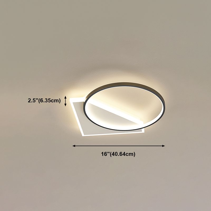 Luz del techo geométrico de la luz del techo de la luz moderna 2 luces de montaje del montaje en negro