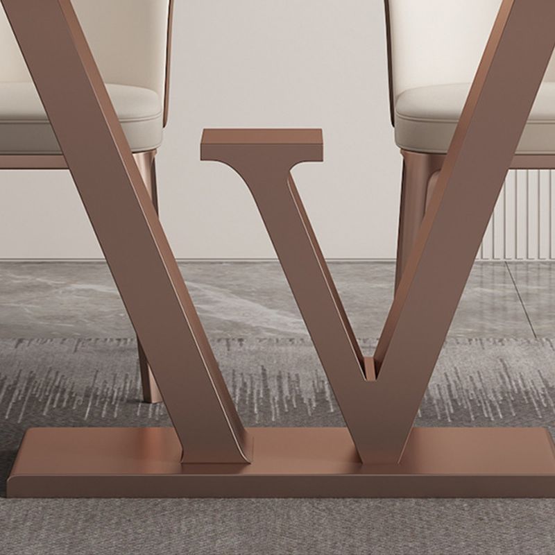 Nordic Glam Rectangle Sintered Stone Table Set 1/2/5/6 Pieces Dining Set