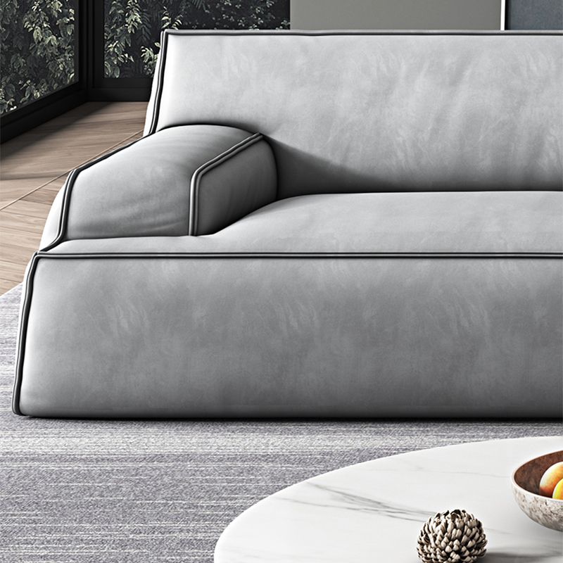 Recessed Arm Modular/Stationary Furniture Sectionals in Grey