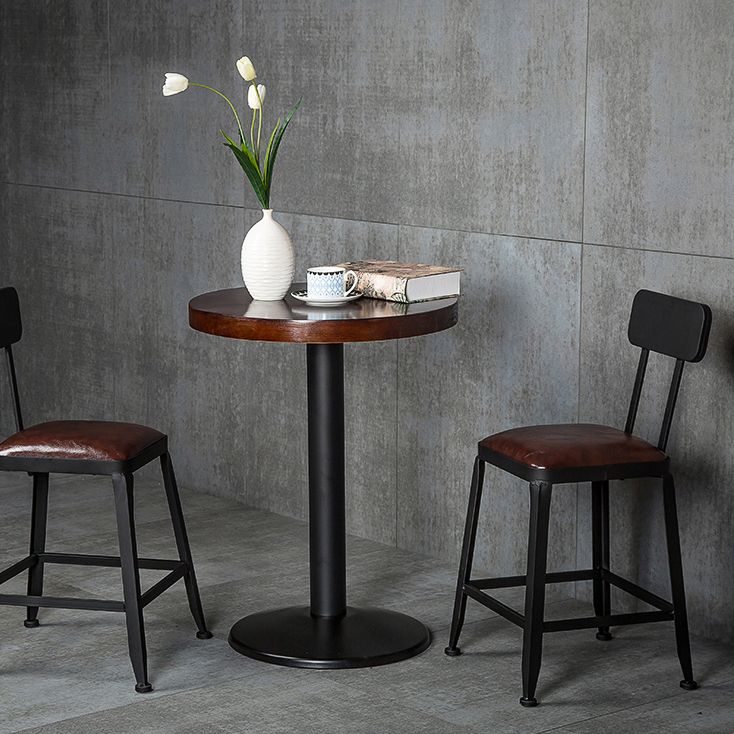 Industrial Style Bar-stool PU Leather Counter Bar Stool with Metal Legs for Restaurant