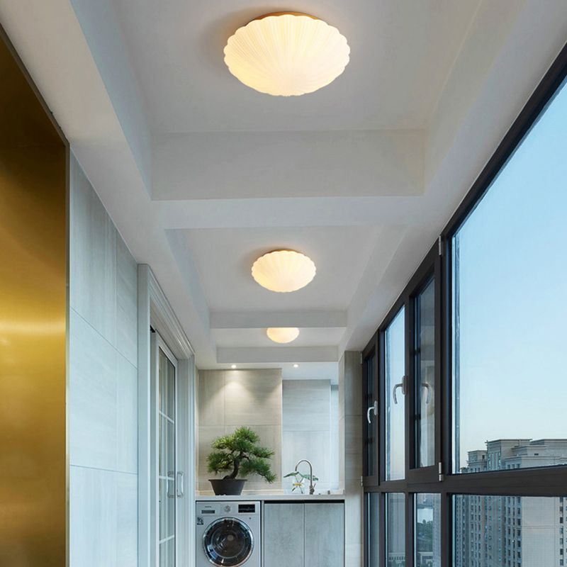 Plafonnier à coque dorée, luminaire de plafond en verre de style moderne