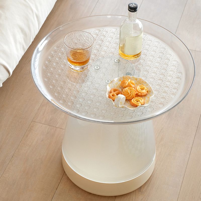 Pedestal End Table Plastic Round Side Sofa Side Accent Table with Tray Top
