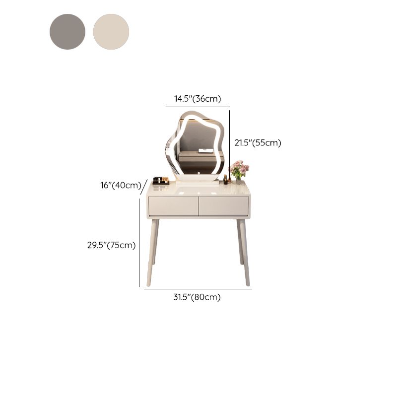 Contemporary Wooden Makeup Vanity Desk Table with Storage Drawers