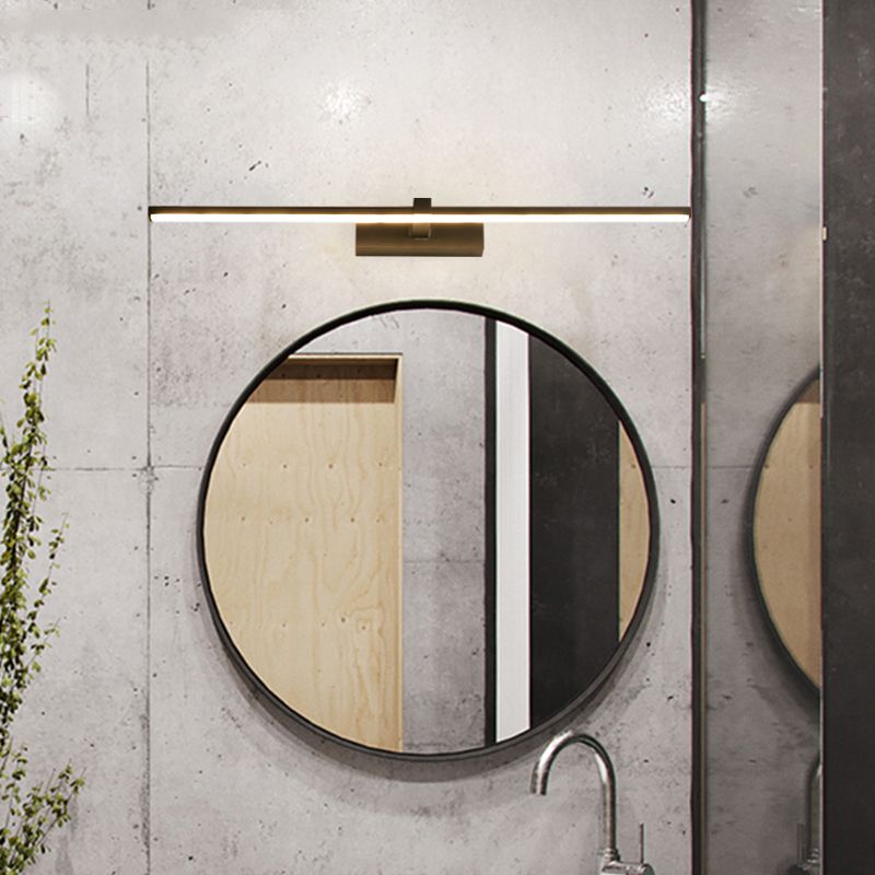 Metal Linear Shape Wall Sconce Modern Style 1 Light Mirror Wall Mounted Light
