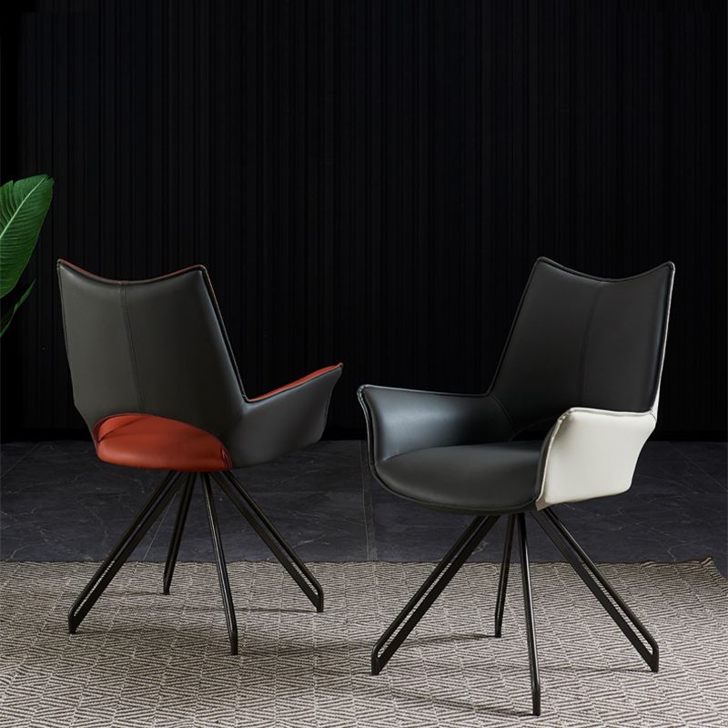 Silla de comedor de metal moderno sillón lateral giratorio para uso en restaurantes