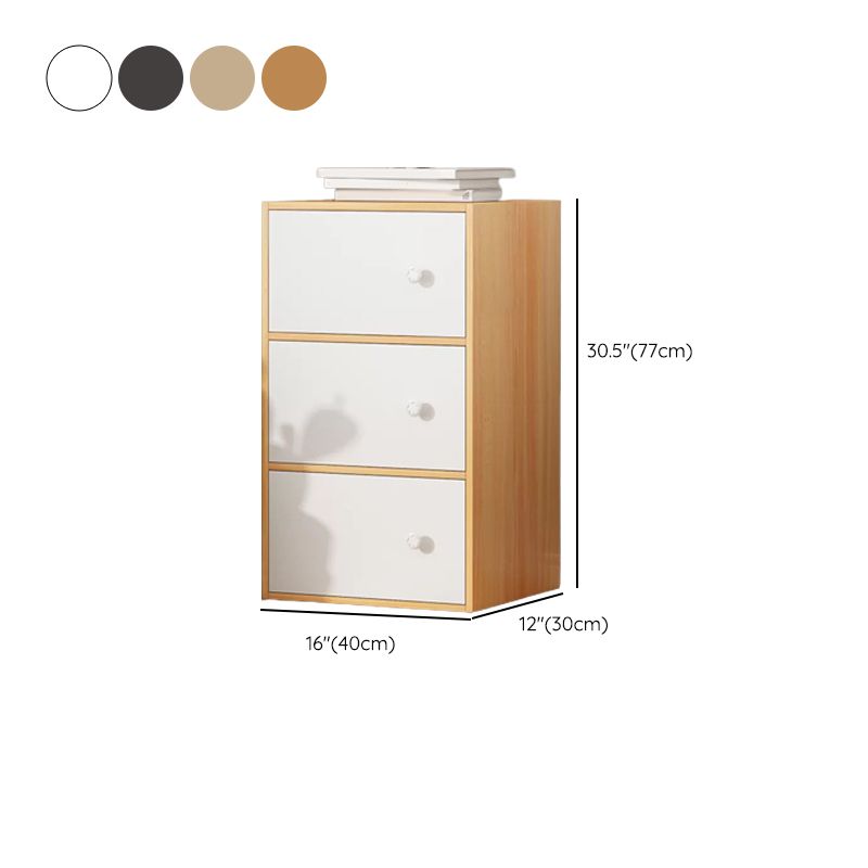 Contemporary Rectangle Storage Cabinet with Wooden Knobs Doors