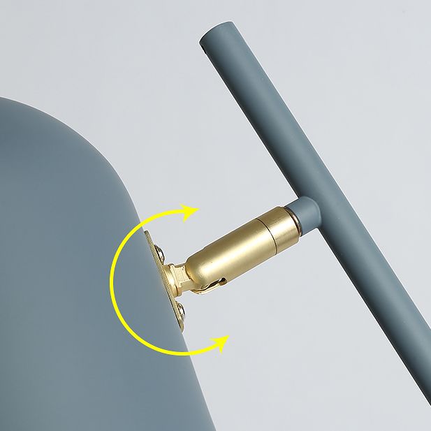 Macaron Cloche Shade Standing Lamp Metal 1 Head Bedroom Floor Light