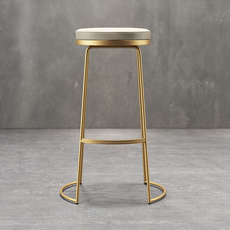 Taburete de bar de estilo nórdico, redondo, de piel sintética, con cojín, para bar, comedor, juego de 2
