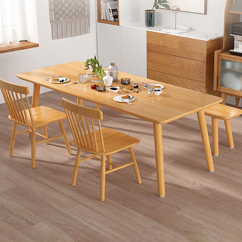 Solid Wood Dining Set 1/4/5 Pcs Rectangle Dining Table with Slat Back Chairs
