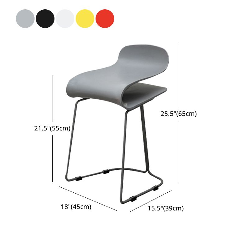 Industrial Iron Simple Barstool Indoor Tall Stool with ABS Seat