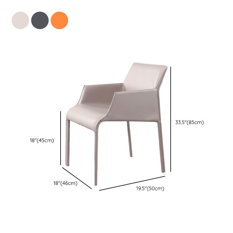 Modern Indoor Upholstered Arm Chair Faux Leather Dining Chair for Dining Room