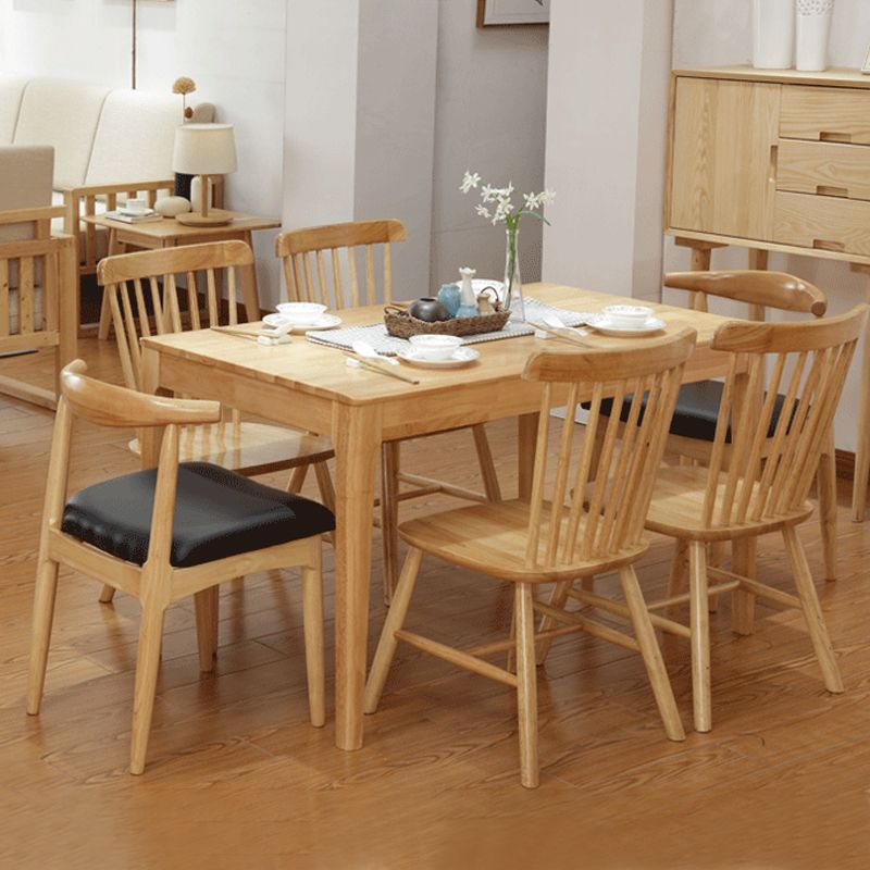 Wood Kitchen Dining Armless Chair Contemporary Upholstered Dining Chair