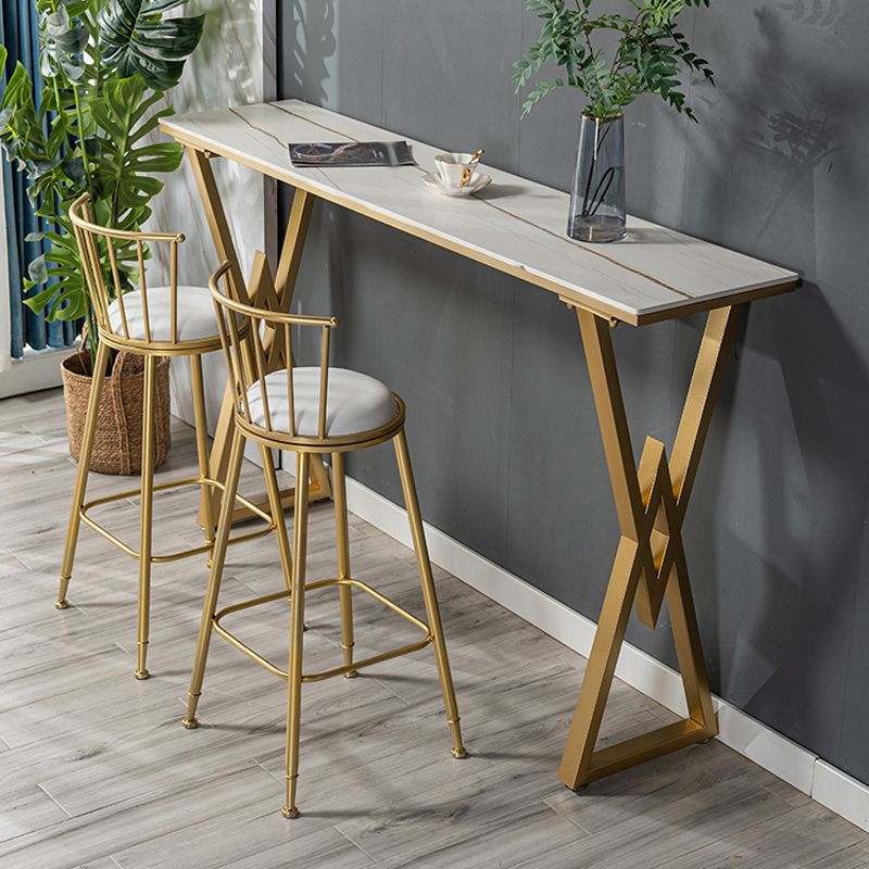 Glam 1/2/3 Pieces Sintered Stone Bar Table Set Rectangular Counter Set for Home Use