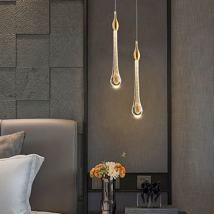 Droplet Multi Ceiling Light Contemporary Crystal Cluster Pendant Light with Hanging Cord for Restaurant
