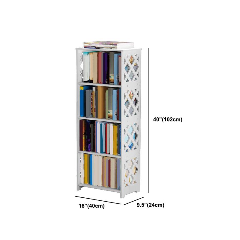 Standard Contemporary Shelf Bookcase Plastic White Closed Back Bookcase