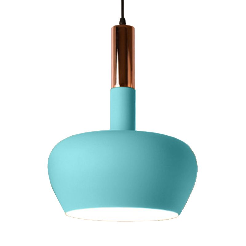 Wine Glass Metal Hanging Pendant Light Modernism 1 Light Blue/Pink/Yellow Suspension Pendant