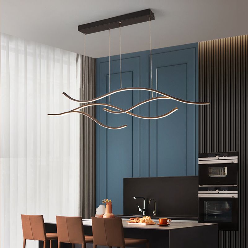 Contemporary Style Linear Shape Pendant Lights Metal Pendant Lighting Fixtures