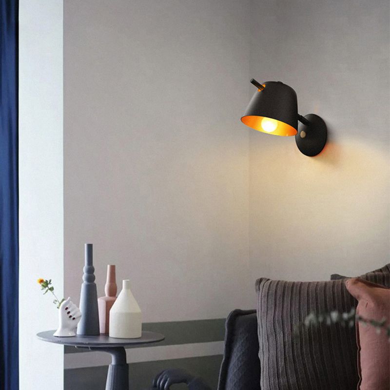 1-Light Wall Lamp Macaron Style Wall Mount Lamp with Metal for Living Room