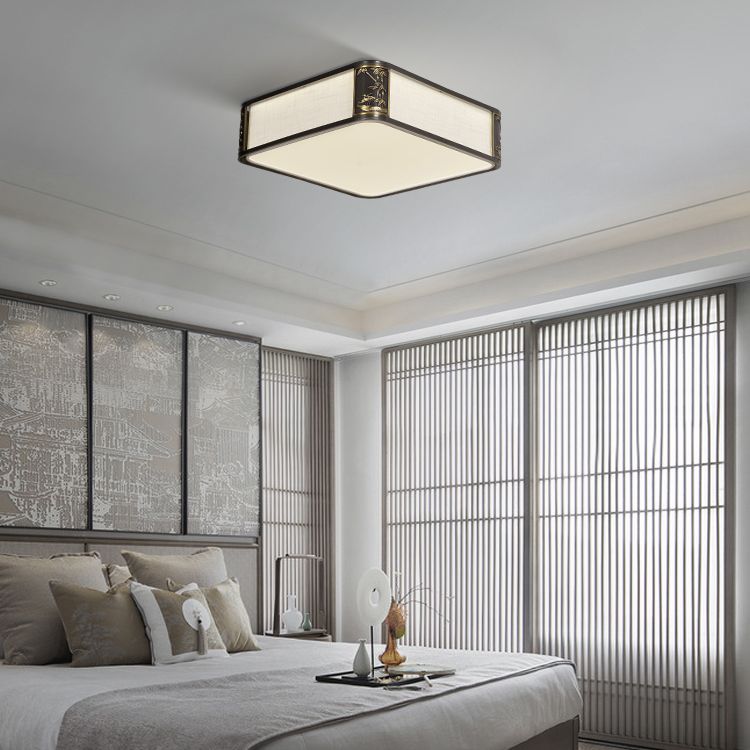 Metal Minimalism 1-Light Flush Mount Lamp Squared Flush Ceiling Light for Bedroom