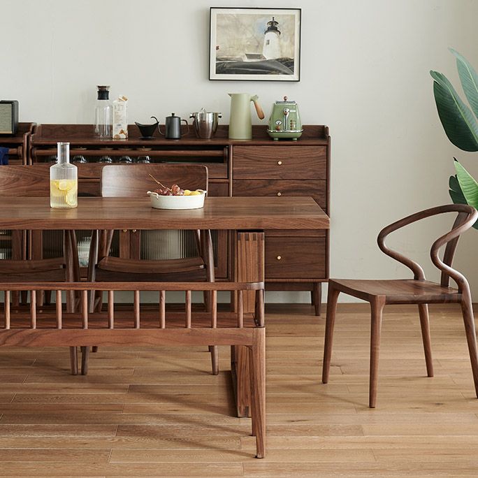 Dining Room Rectangle Dinner Table Traditional Solid Wood Dining Table