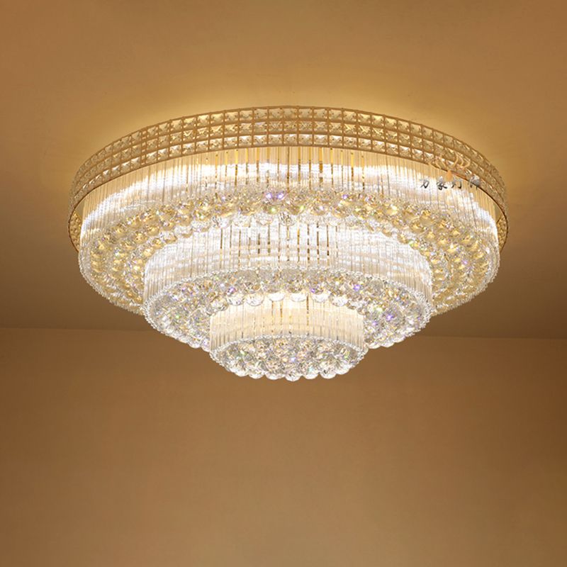 Luminaires encastrés en cristal modernes, montage encastré LED doré pour salon