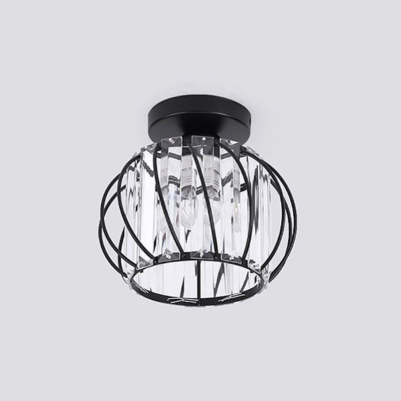 Globe - Lámpara de techo de cristal semiempotrada para dormitorio