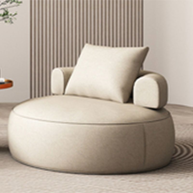 Faux Leather Slipper Chair Armless Chair with Pillow for Living Room