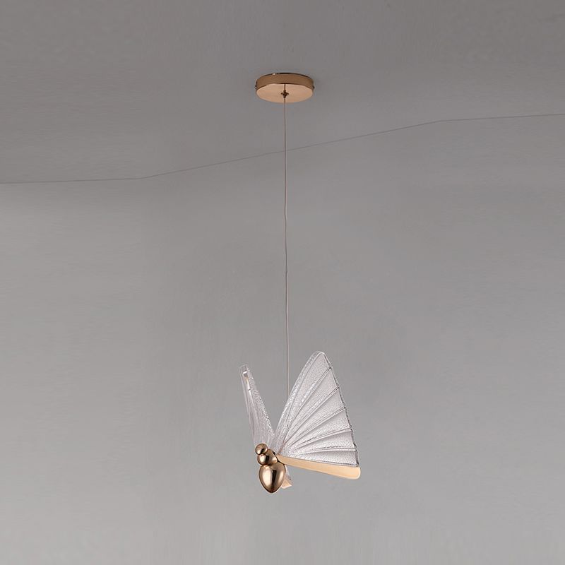 Metal Butterfly Shade Hanging Lights Modern Style 1 Head Hanging Mount Fixture for Bedroom